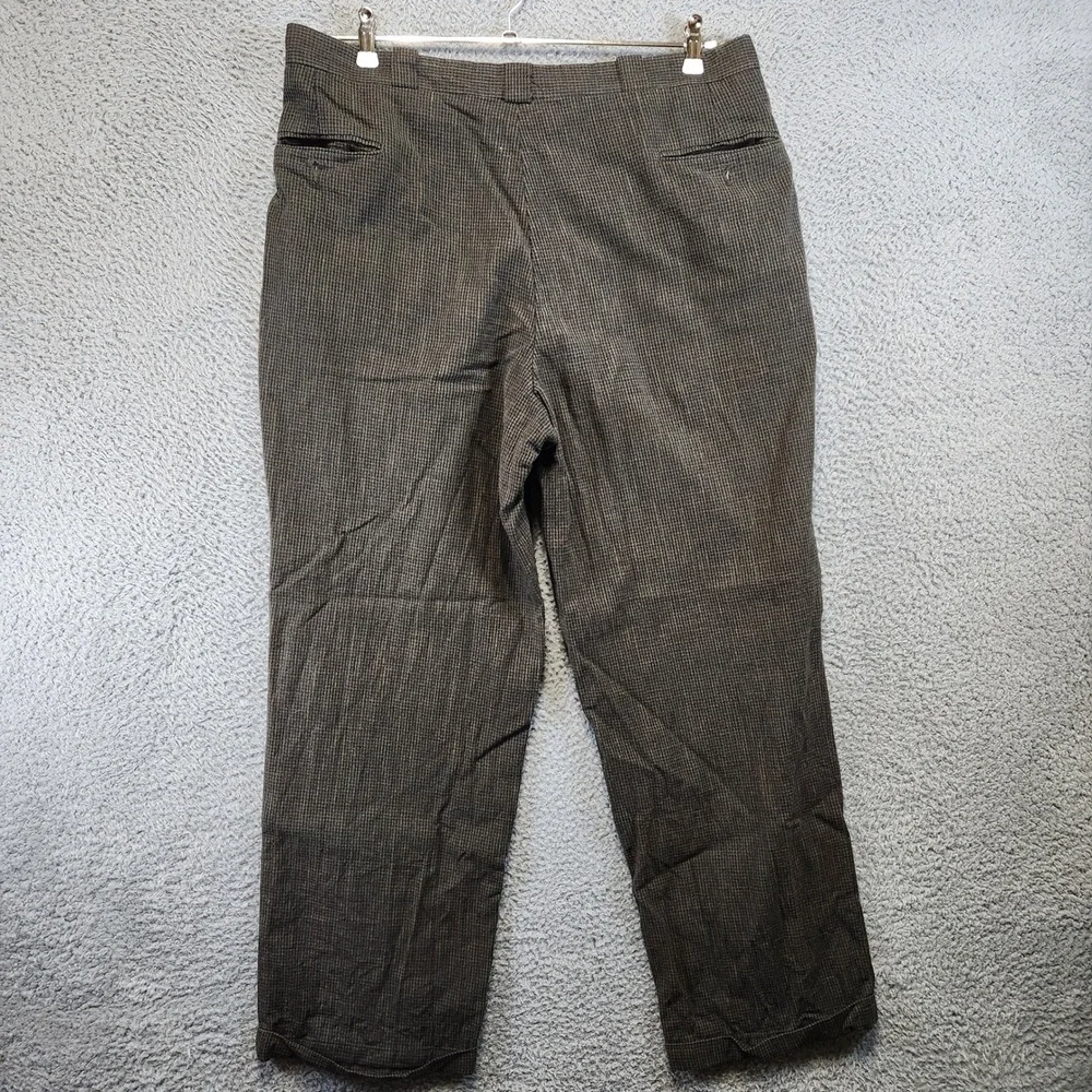 Keaton Chase‎ Grid Cuffed Trouser Pants Men's (Fits 36x29) Retro Business Casual